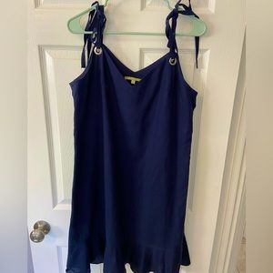 Navy blue spaghetti strap dress